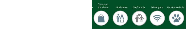 Barrierefrei Catering Klimatisiert Gastgarten Private Veranstaltungen Essen zum Mitnehmen Hochzeiten WLAN gratis Haustiere erlaubt Gayfriendly
